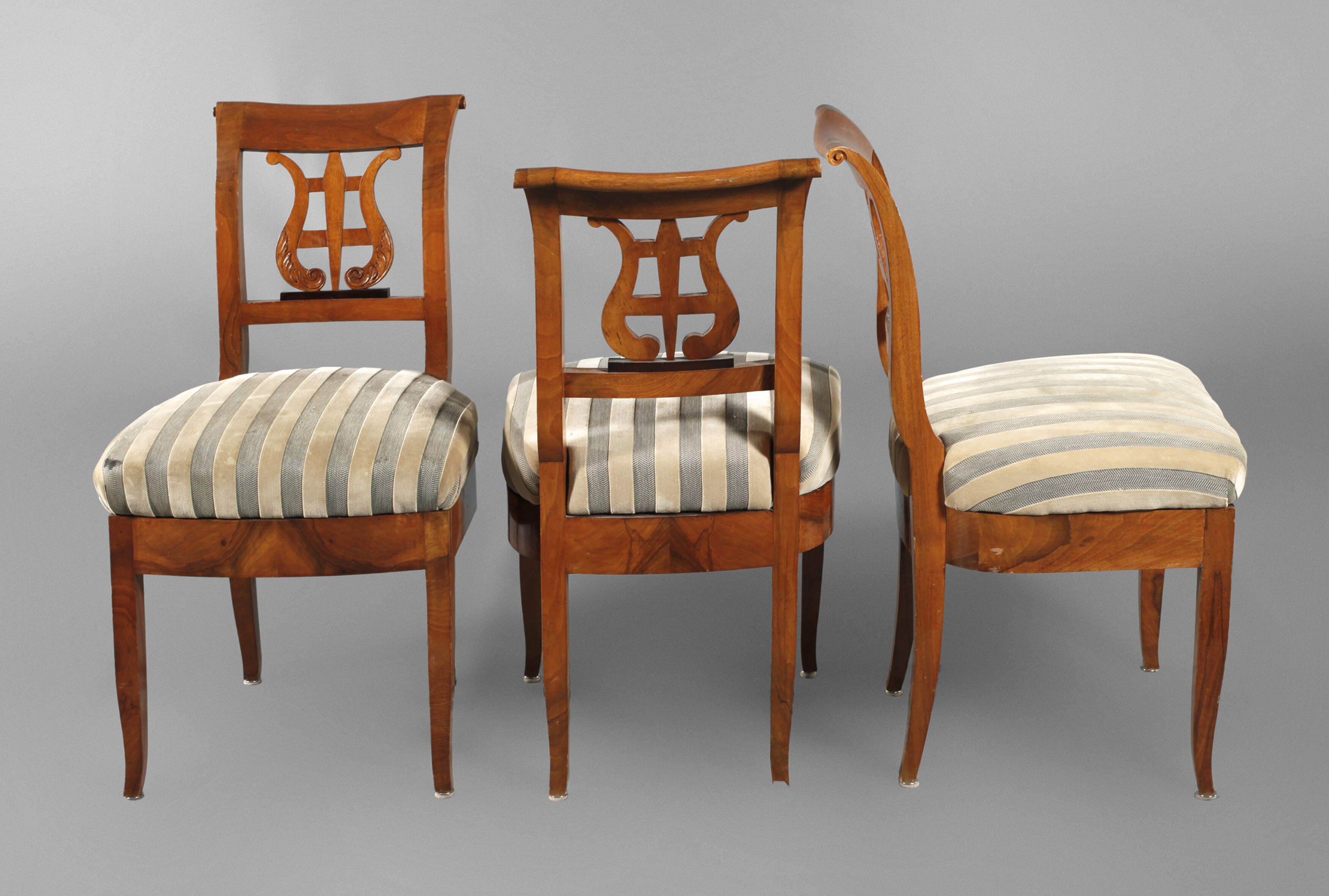 Drei Lyrastühle Biedermeier