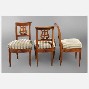 Drei Lyrastühle Biedermeier