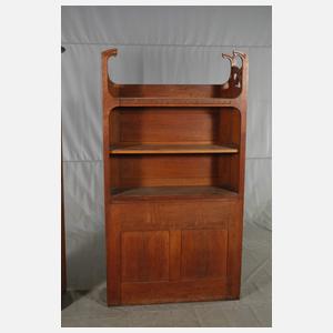 Bücherregal mit Vitrinenschrank