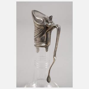 Kleine Jugendstilkaraffe mit Silbermontierung