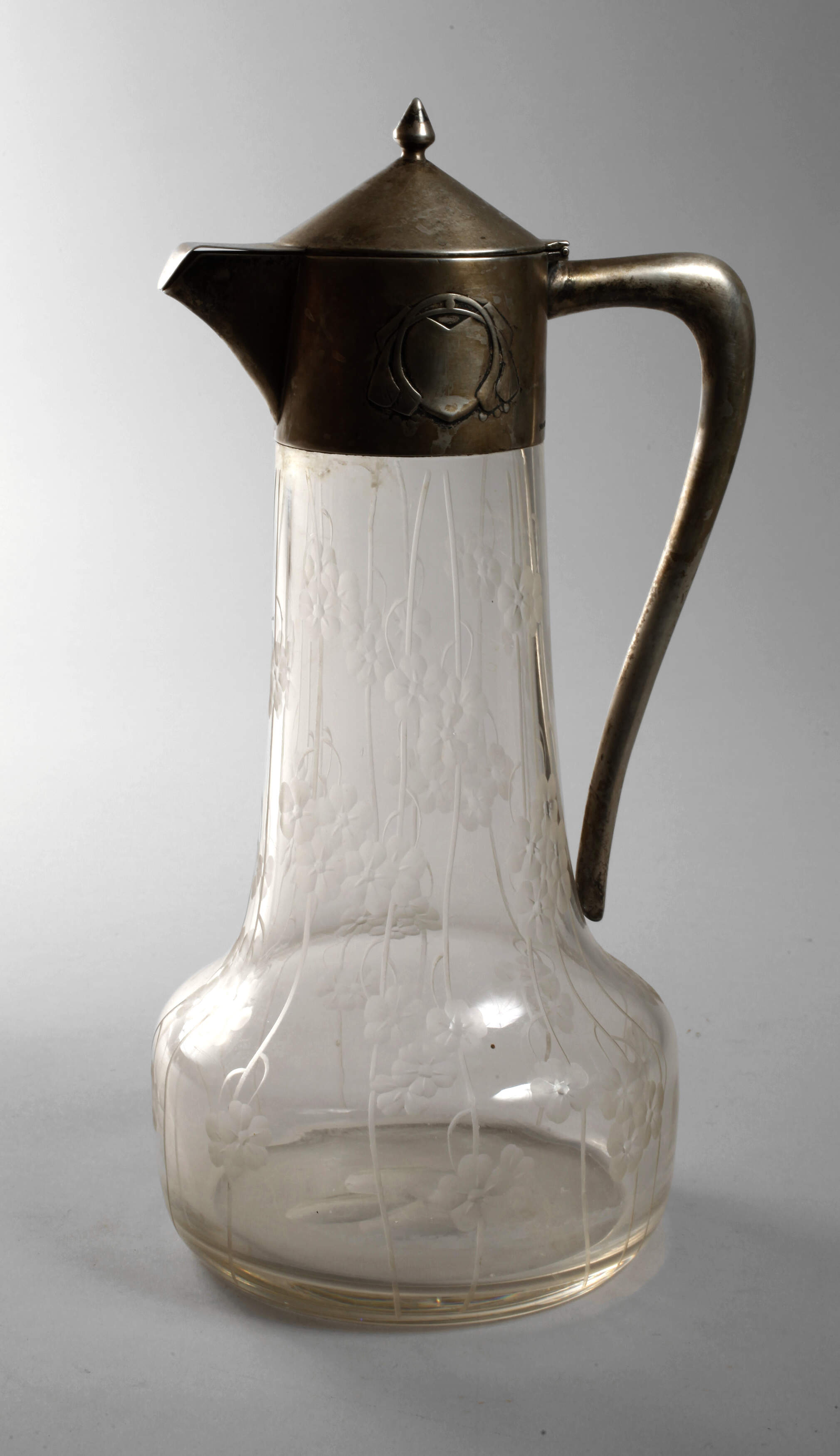 Große Jugendstilkaraffe mit Silbermontierung