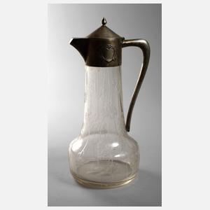 Große Jugendstilkaraffe mit Silbermontierung