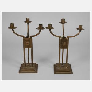 Paar Messingleuchter Amsterdamer Schule