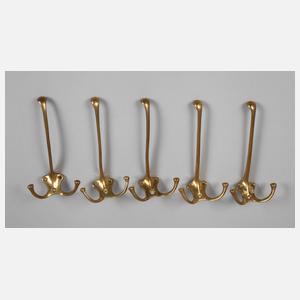 Fünf Kleiderhaken Jugendstil