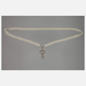 Perlencollier mit Diamanten