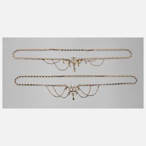 Zwei Jugendstilcolliers