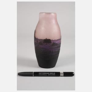 Ätzglasvase mit Mühlenmotiv