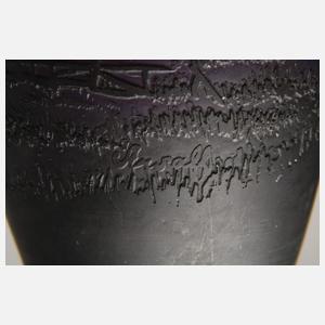 Ätzglasvase mit Mühlenmotiv