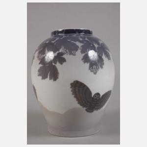 Kopenhagen große Unikat Vase Eulendekor