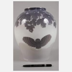 Kopenhagen große Unikat Vase Eulendekor