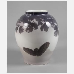 Kopenhagen große Unikat Vase Eulendekor