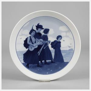 Meissen Wandteller "Musizierende Mädchen"
