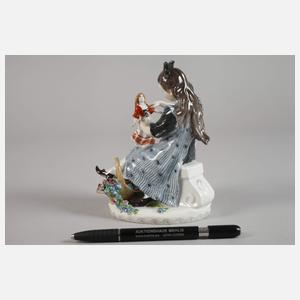 Meissen ”Mädchen mit Puppe und Blumenkorb”