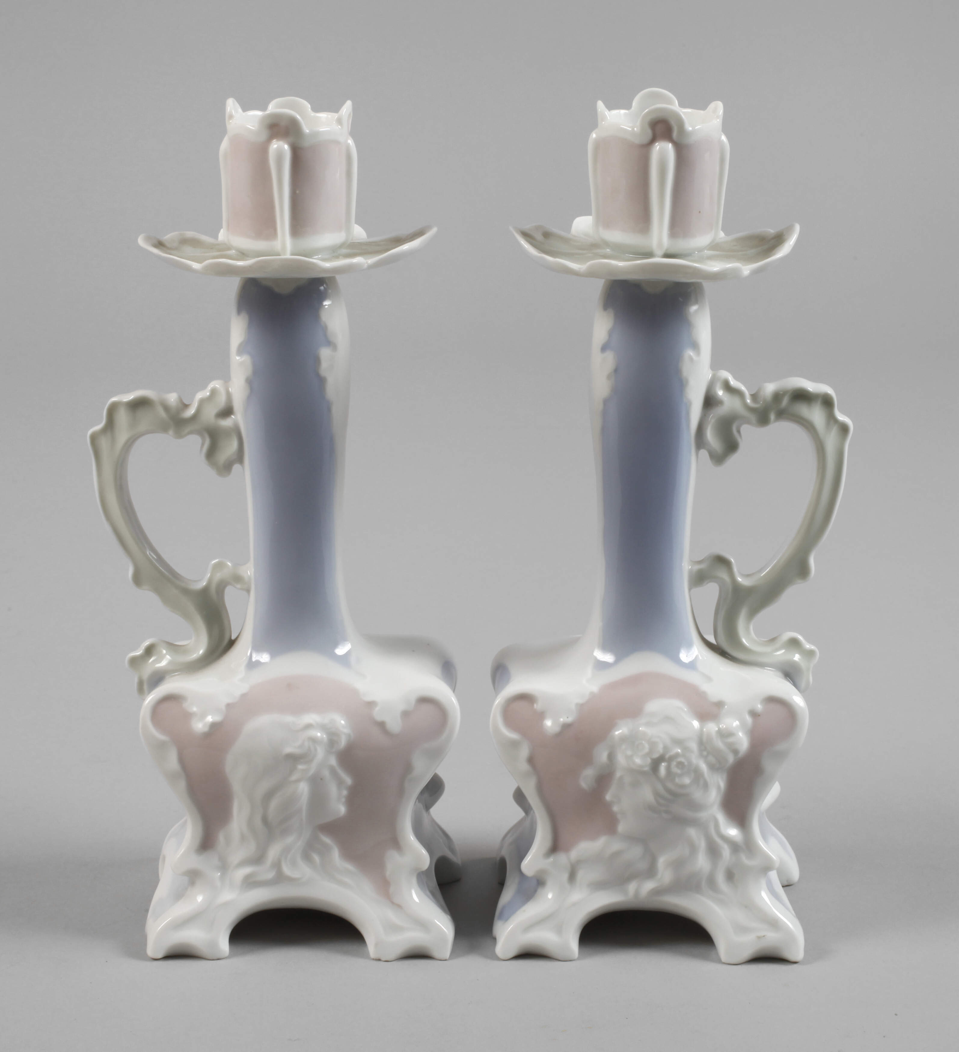 Müller Schwarza-Saalbahn Paar Leuchter Jugendstil