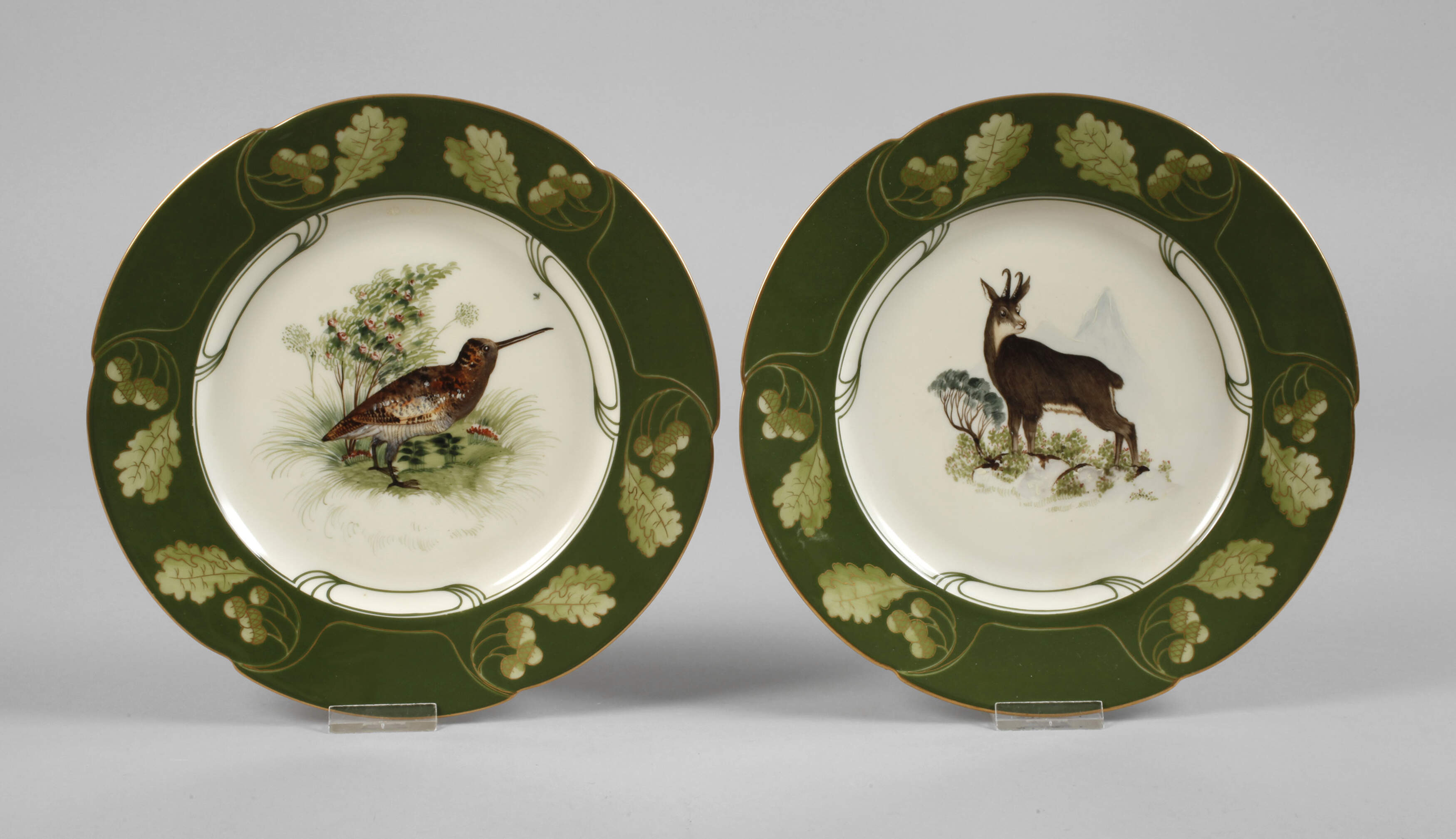 Nymphenburg Paar Teller Jagdmotive