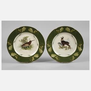 Nymphenburg Paar Teller Jagdmotive