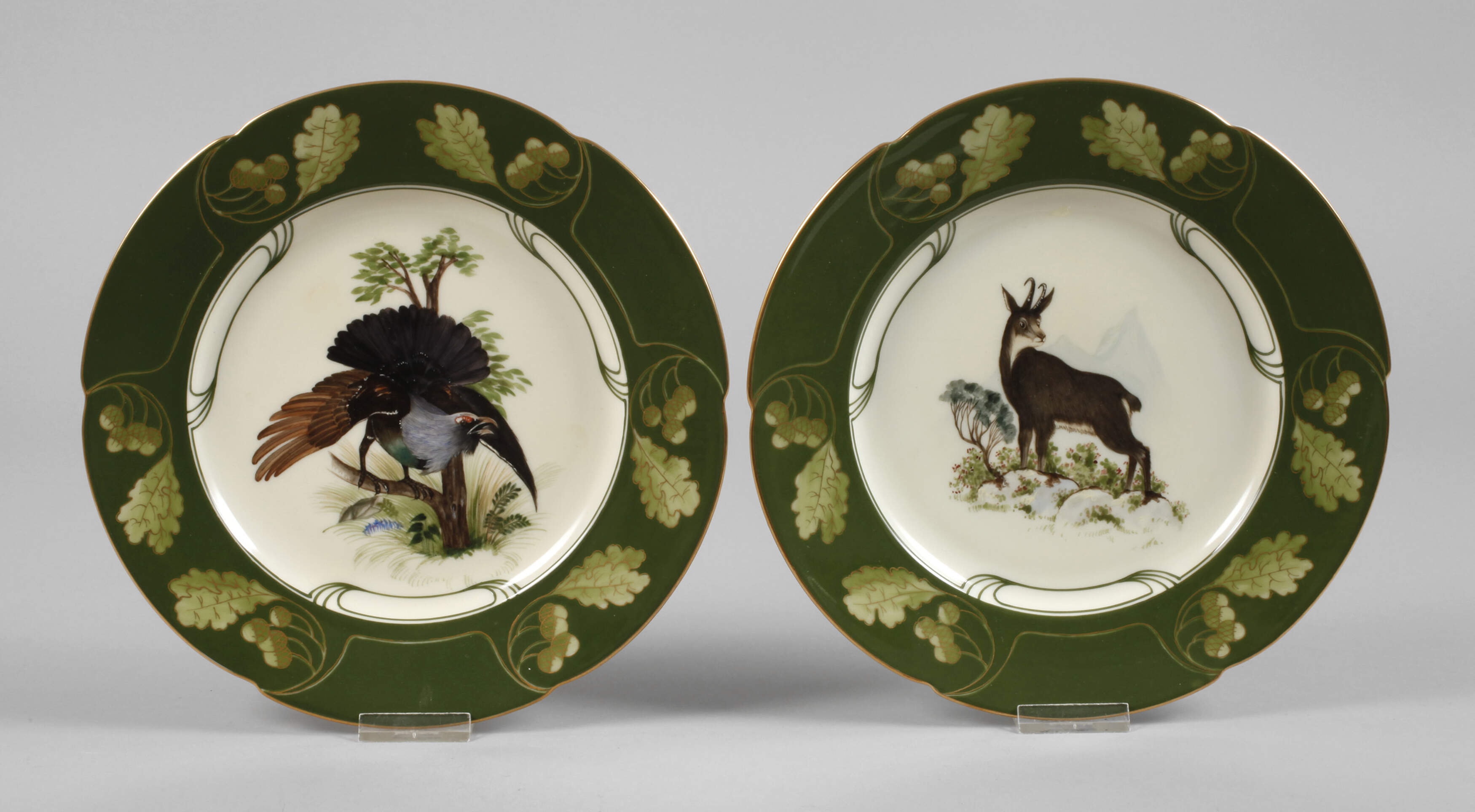 Nymphenburg Paar Teller Jagdmotive