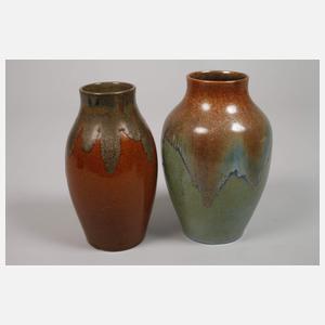 Bürgel acht Laufglasurvasen