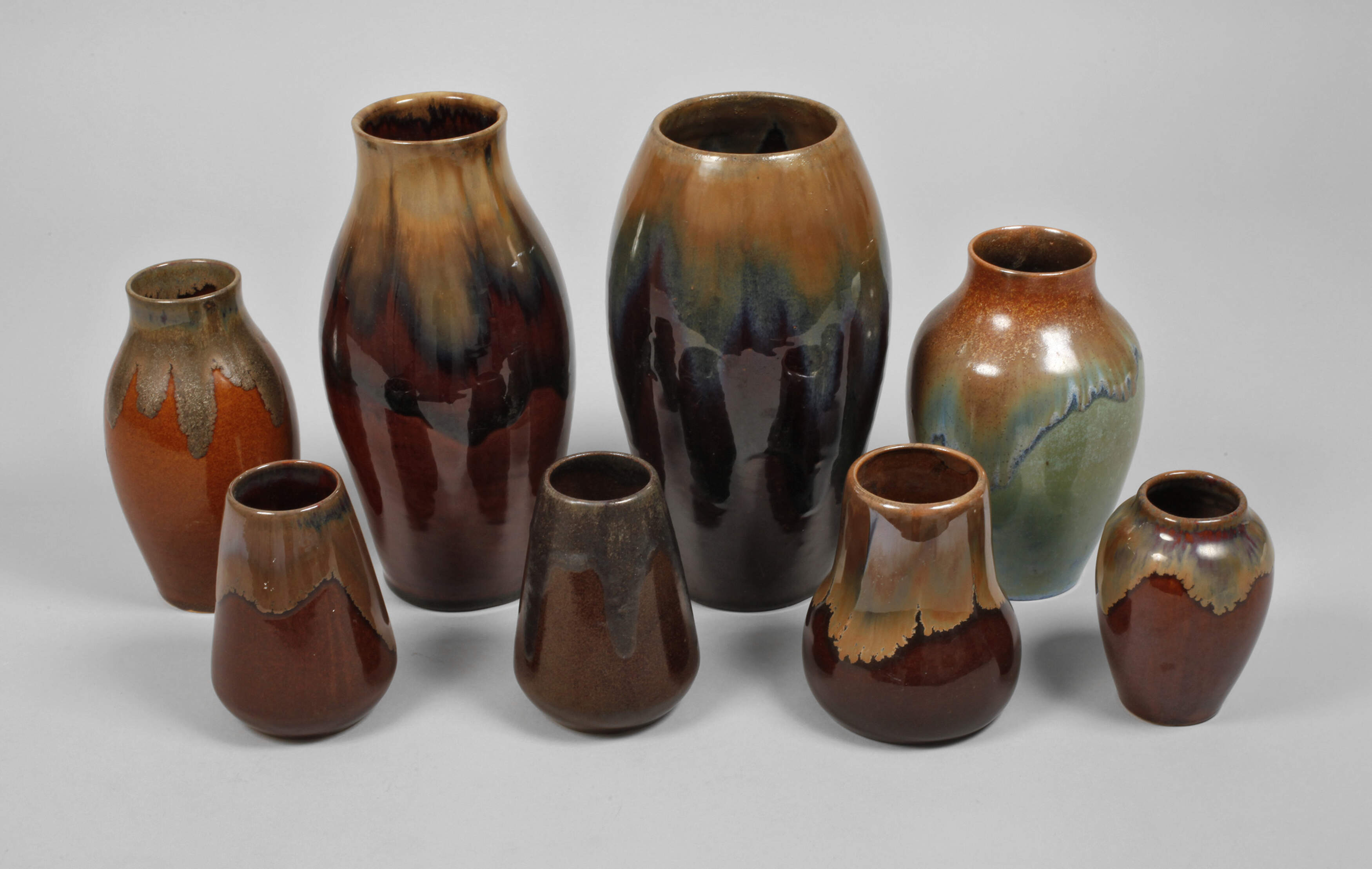 Bürgel acht Laufglasurvasen