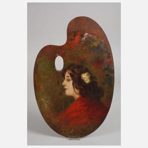 Zwei bemalte Malerpaletten