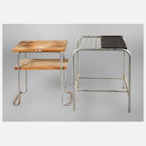 Zwei Beistelltische Stahlrohr