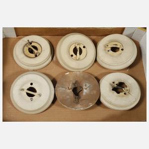 Sechs Deckenlampen Art déco