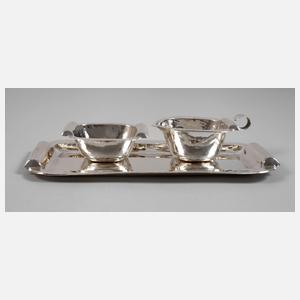 Silber Zucker-/Sahneset Art déco
