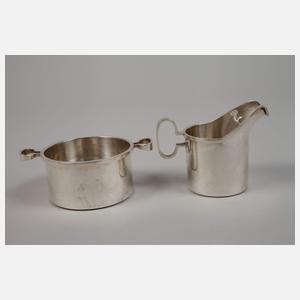 Silber Zucker-/Sahneset