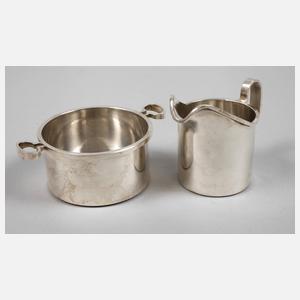 Silber Zucker-/Sahneset