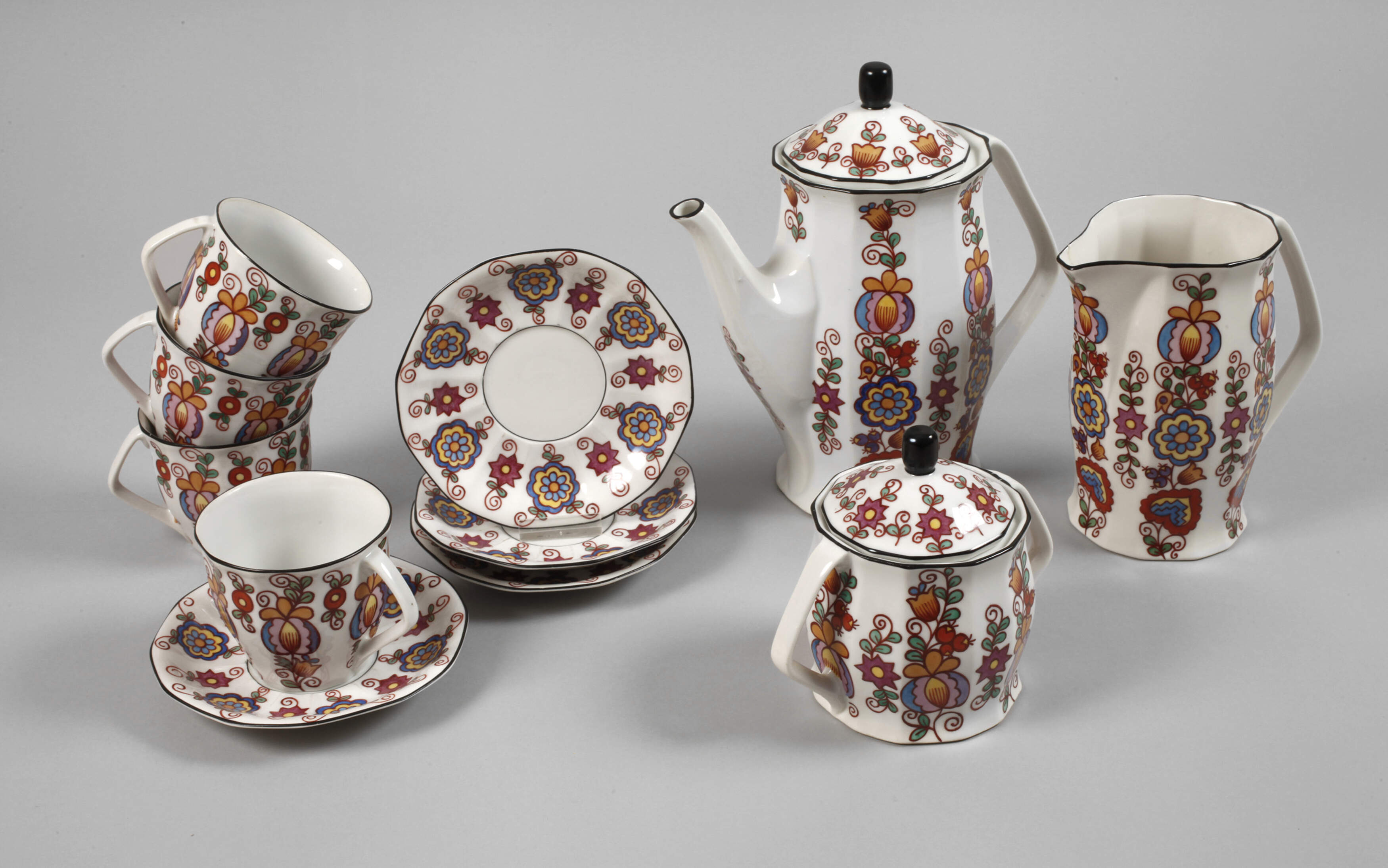 Kaffeeservice tschechischer Kubismus