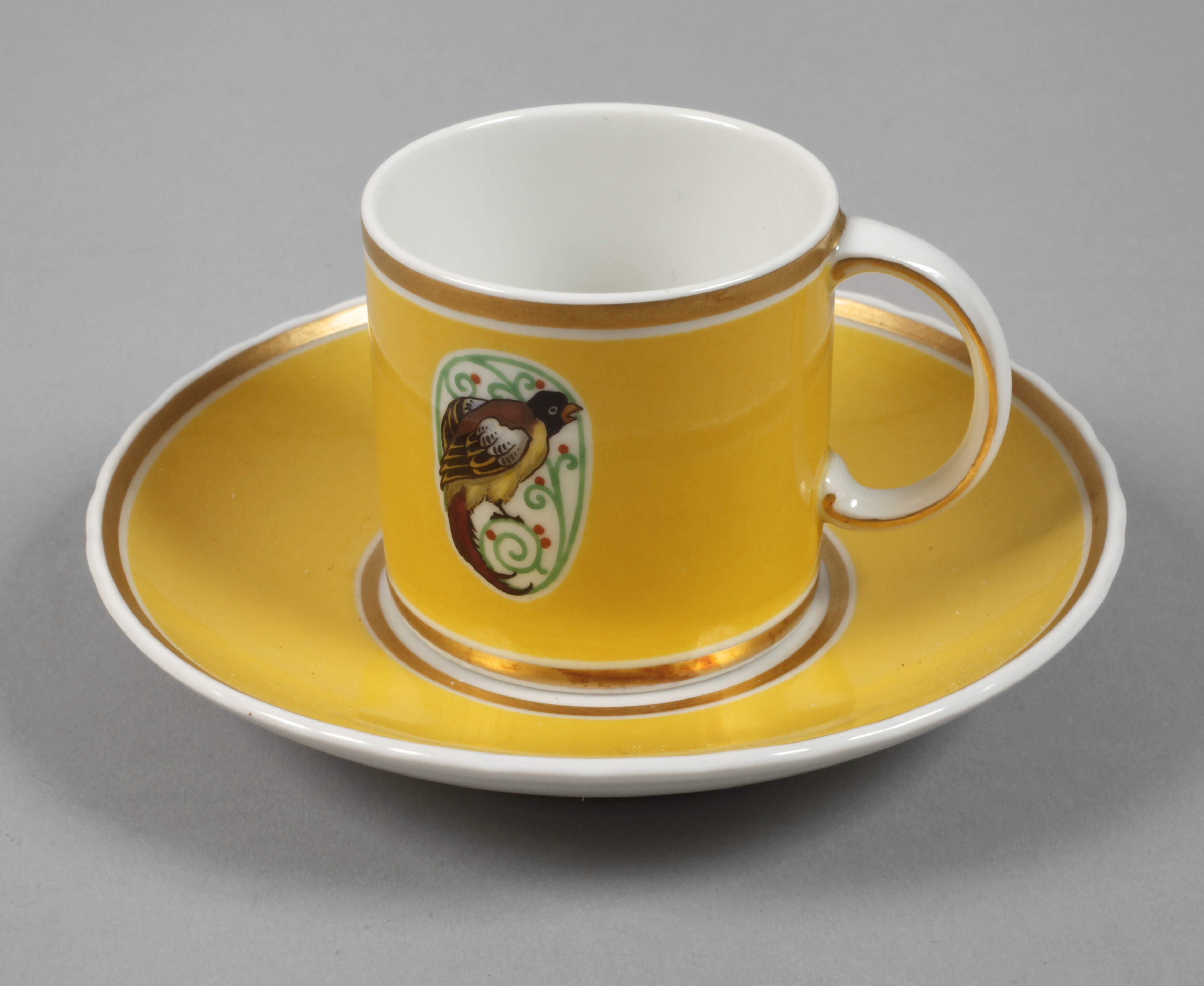 KPM Berlin Mokkatasse Vogeldekor