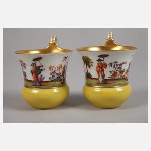 KPM Berlin Paar Mokkatassen Chinoiserie