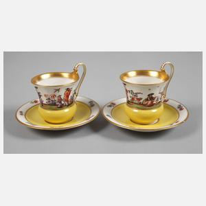 KPM Berlin Paar Mokkatassen Chinoiserie