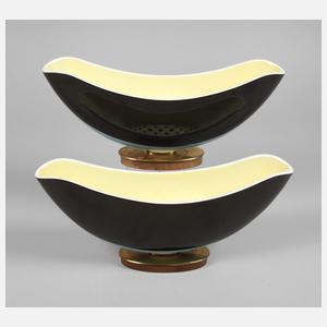 KPM Berlin Paar "Blumenschiffe" mit Einsatz