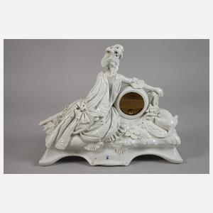 Meissen "Uhrgehäuse mit Jägerin und Hund"