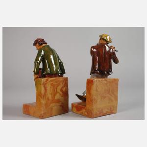 Paar figürliche Buchstützen