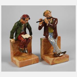 Paar figürliche Buchstützen