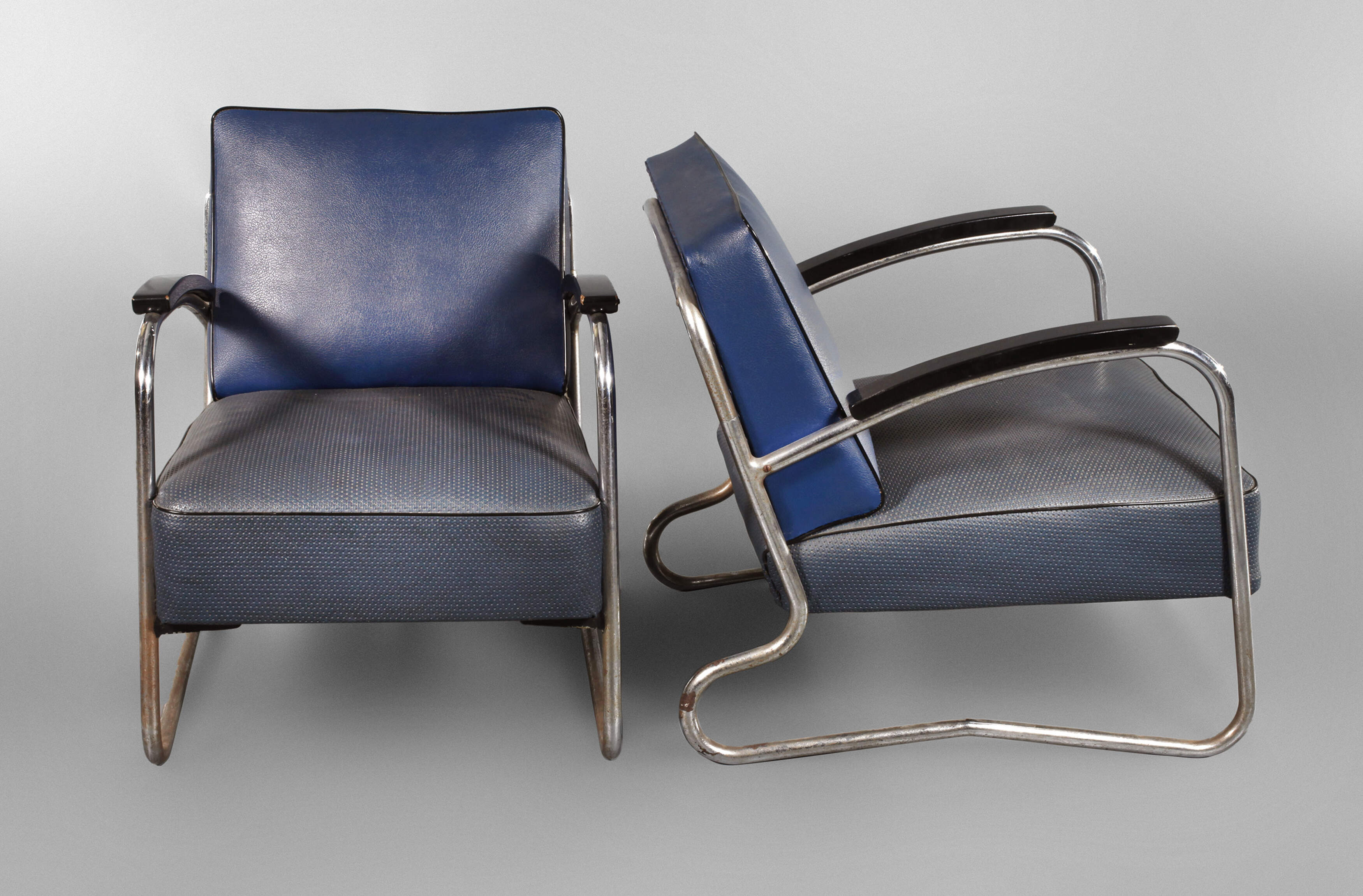 Paar Stahlrohrsessel