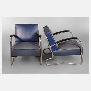 Paar Stahlrohrsessel