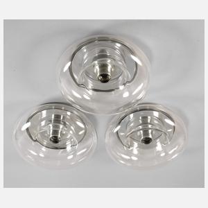 Drei Donut-Lampen Midcentury