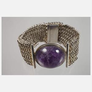Breites Armband mit Amethyst