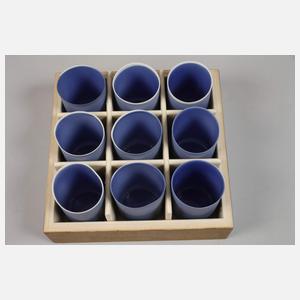 Belgien Studioporzellan Becherset in Kiste