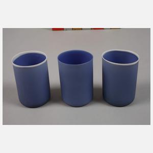 Belgien Studioporzellan Becherset in Kiste