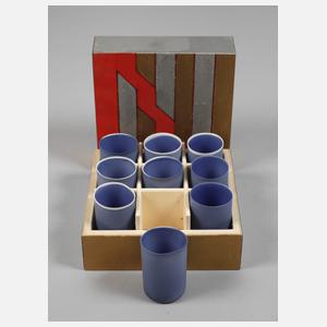 Belgien Studioporzellan Becherset in Kiste