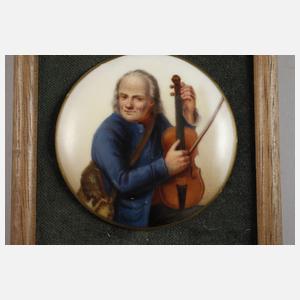 Drei kleine Bildplatten Genremalerei