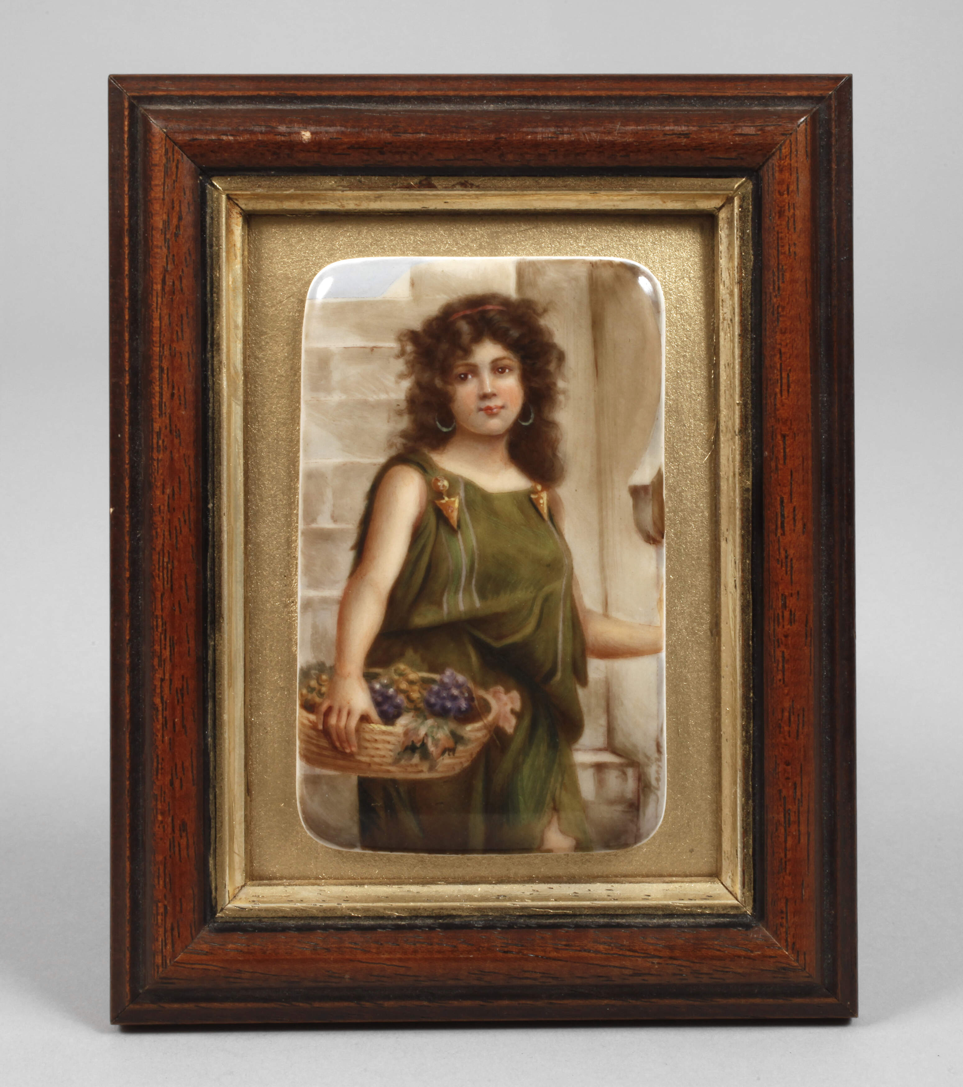 Kleine Bildplatte orientalische Traubenleserin