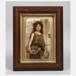 Kleine Bildplatte orientalische Traubenleserin