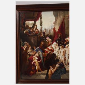 KPM Berlin große Bildplatte Historienmalerei