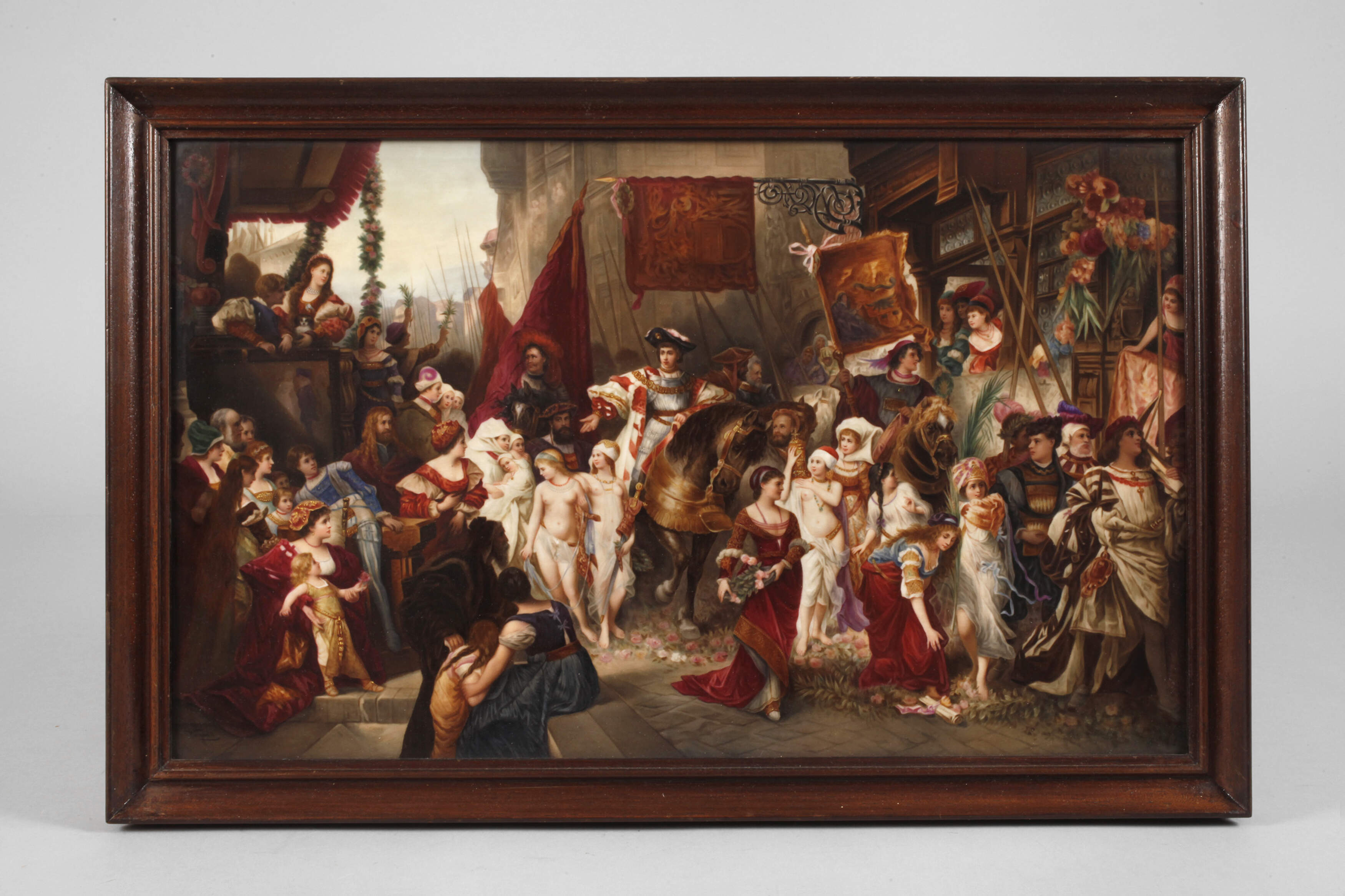 KPM Berlin große Bildplatte Historienmalerei