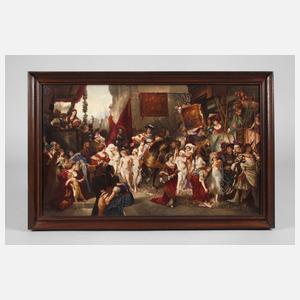 KPM Berlin große Bildplatte Historienmalerei